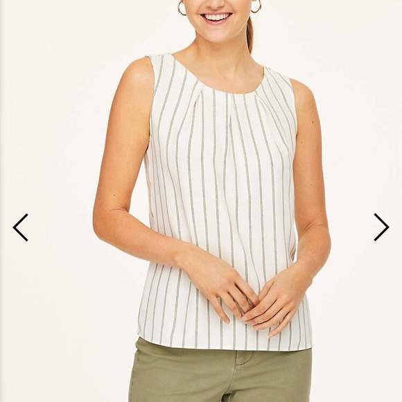 LOFT Outlet Pleated Neck Shell - Picture 1 of 10